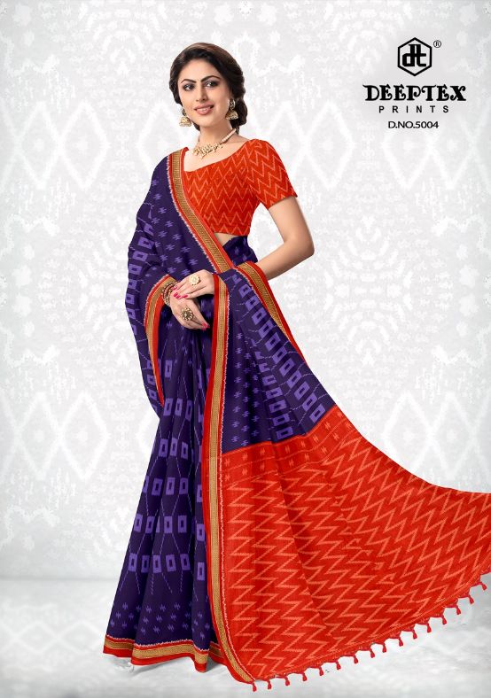 Deeptex Ikkat Special 5 Cotton Printed Regular Wear Fancy Saree Collection